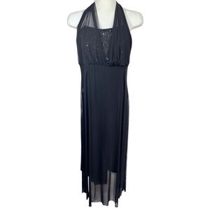 Halter Top Pantsuit Dance CostumeSize L Contemporary Black Shimmer One-Piece